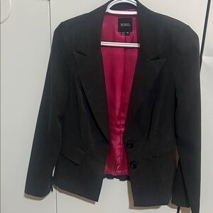 XOXO Black Blazer with Vibrant Pink Interior